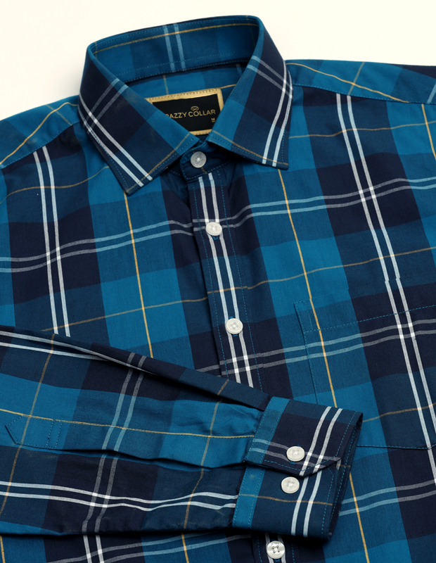 Midnight Mirage Cotton Check Shirt